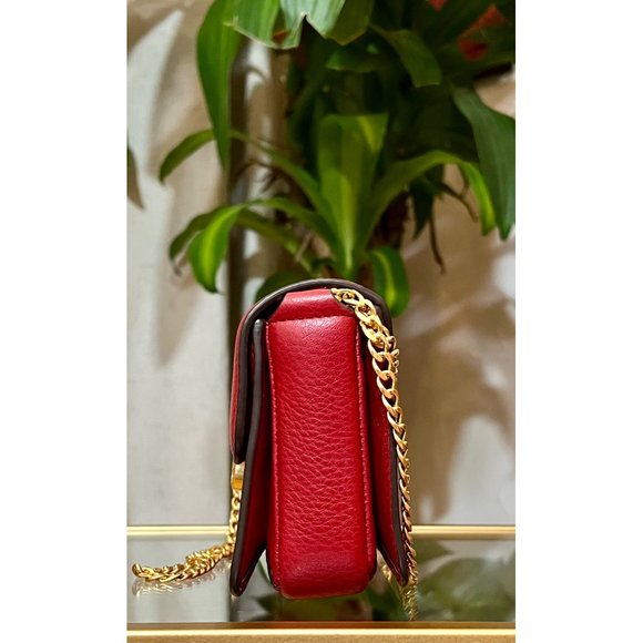 ♦️♦️  TORY BURCH AUTHENTIC RED LEATHER CHELSEA HANDBAG ♦️♦️ - Picture 4 of 14